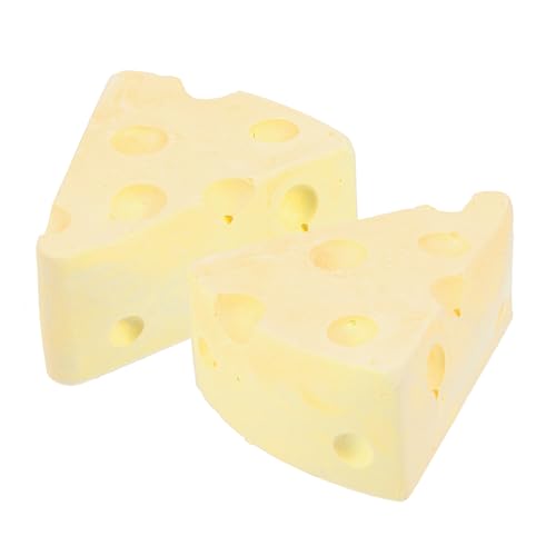 CIYODO 2st Käse Käse Mozzarella Igel Beißspielzeug Hamster-käse-Spielzeug Chinchilla-Spielzeug Spielzeug Für Haustiere Backenzahn Spielzeug Hasen-kauspielzeug Yellow Kalziumgips von CIYODO