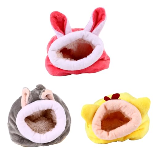 CIYODO 3 STK Hamsternest kuschelhöhle nagerhaus Haustiernest Hamsterkuschelbett pet Bed kleine Tiere warmes Bett warmes Haustierbett Igel Winternest warmes Käfighöhlenbett kurzer Plüsch von CIYODO