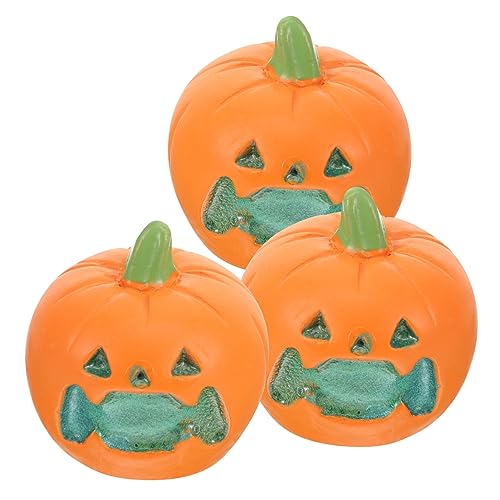 CIYODO 3St Aquarium Dekoration Halloween-Kuchendeckel Künstliche Kürbisse Halloween-Party-Dekor Kürbismodell Halloween Figuren Halloween-Figuren Party-Minikürbis Harz-Kürbisse-Party-Dekor von CIYODO