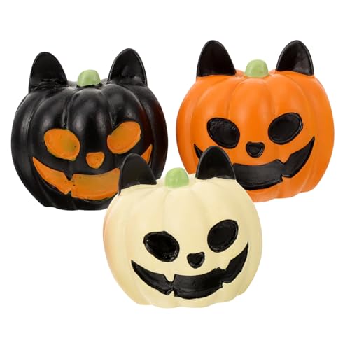 CIYODO 3St Aquarium Dekoration Miniatur-Halloween-Figuren Halloween-Aquarium-Dekor Fälschung Halloween Pumpkin halloweenkürbis Miniatur-Halloween-Kürbis-Ornament Halloween-Miniaturen Harz von CIYODO