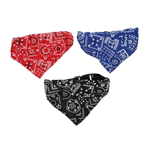 CIYODO 3st Haustier-lätzchen Dreieckstuch Für Hunde Welpen-Bandana Halsband Für Welpen Trog Hundehalsbänder Große Rassen Katze Dreieckstuch Hundebandana Verschlüsse Polyester Baumwolle von CIYODO