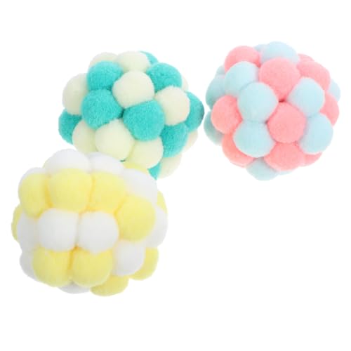 CIYODO 3st Katzenglockenball Katzenkratzbrett Kätzchen Spielzeug Kratzball Für Haustiere Kratzball Für Katze Katzenspielzeugbälle Kratzspielzeug Für Katzen Bälle Für Katzen Plüsch von CIYODO