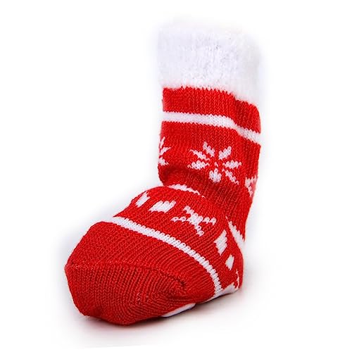 CIYODO 4 Stück Hundesocken Socken Im Weihnachtsstil Welpe Hundestrumpf Socken Für Kaltes Wetter Aquarium Schaufel Schneesocken Hunde Socken Aus Baumwolle Pudel Lieferungen rutschfest von CIYODO