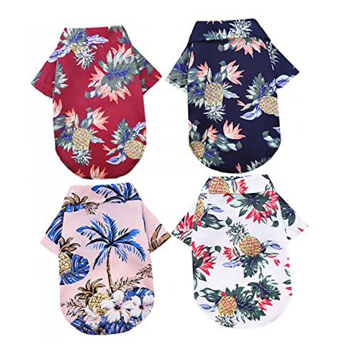 CIYODO Hemd Polyester Haustier Bekleidungsset Hawaiian Muster Kurzarm Hund Bluse Für Welpen Casual Button down von CIYODO