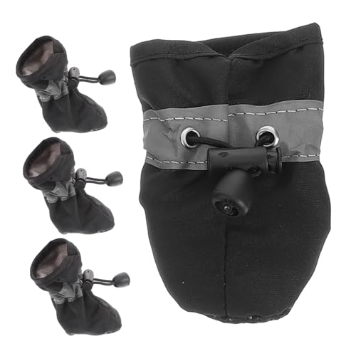 CIYODO 4 Stück Hundeschuhe Hunde Schuhe Dog Shoes Schuhe für Hunde Haustiere Hundestiefel für draußen Welpenstiefel Anti-Drop der Hund Hündchen Kleinkinderschuhe Welpenschuhe Stoff von CIYODO