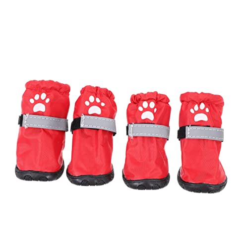 CIYODO Hundeschuhe Regenstiefel für Haustiere Nicht-welpenschuhe Polyester Bequemes 4-teiliges Set von CIYODO