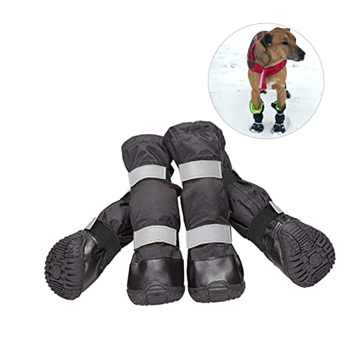 CIYODO 4er Set Hundeschuhe Für Hunde Größe S wasserdichte rutschfeste Pfotenschutz Schuhe Für Den Einsatz Bei Schnee Und Regen Ideal Für Aktive Hunde von CIYODO