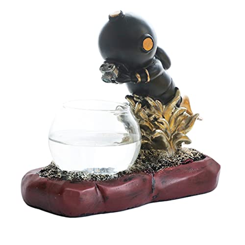 CIYODO Chic Astronaut Shape Hydroponic Blumentopf Desktop Ornament (Erde, Mit Led) von CIYODO