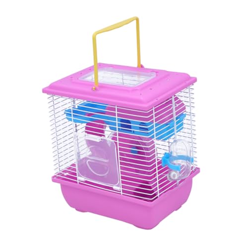 CIYODO Chinchillakäfig Hamster käfig Hamster cage Rosa tierheim die schwim geschebke Haustierkäfig Hamsterkäfig Haustierhaus Villenkäfig für kleine Haustiere Doppelschicht Schiebedach rot von CIYODO