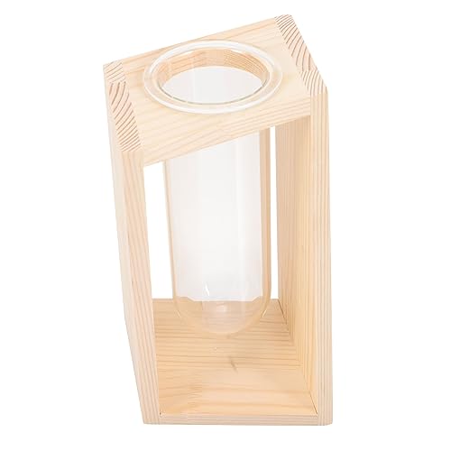 CIYODO Glasvase Pflanzenterrarium Kleiner Durchsichtiger Behälter Luftpflanzen Terrarium Hängender Blumentopf Klare Blumenvase Kleine Terrarienpflanzen Tischterrarium Für Hydroponik Holz von CIYODO