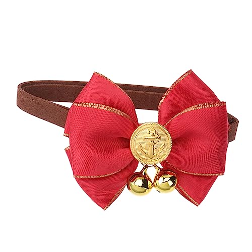 CIYODO Glocke Welpenhalsband Kätzchen-Kragen Bowknot Hundehalsband Fliegen Abbrechbares Katzenhalsband Hundehalsband Glocke Katzenhalsband Abbrechen Welpenhalsbänder Für Kleine Welpen Rot von CIYODO