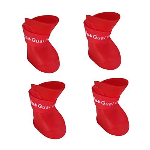 CIYODO Gummi-Regenschuhe Für Hunde Bonbonfarben Hund Schneeschuhe Hundestiefel Für Den Winter Gummistiefel Für Hunde Kleine Hunde- Regenstiefel. Wagwellies Wasserdicht Schuhschutz von CIYODO