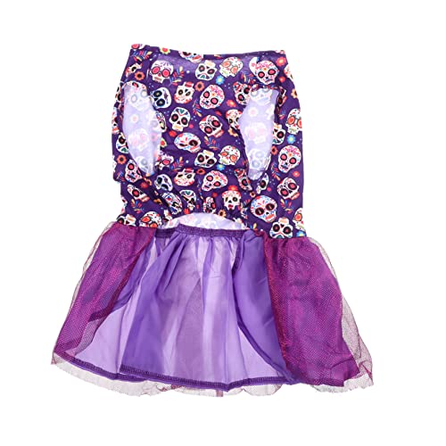 CIYODO Halloween-Kleid für Haustiere Haustierkostüm für Mädchen Halloween-Haustierrock Dog Halloween Costume Dog Costume Halloween Hundekleid Halloween-Welpenrock Polyester Violett von CIYODO