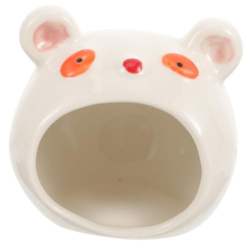 CIYODO Hamster Nest aus Keramik Hamster Schlafhaus Hamsterkäfig Hamsterkühlung Hamster Kühlbett Hamster Versteck Hamsternest Kühlnest für Hamster aus Keramik Kühlnest aus Keramik Weiß von CIYODO