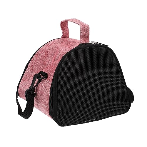 CIYODO Hamster aus Tasche Sporttasche Hundetaschen für unterwegs Haustiertragerucksack Kaninchentasche Hamstertasche atmungsaktiver Rattenkäfig tragbarer Rattenträger Oxford-Stoff Rosa von CIYODO