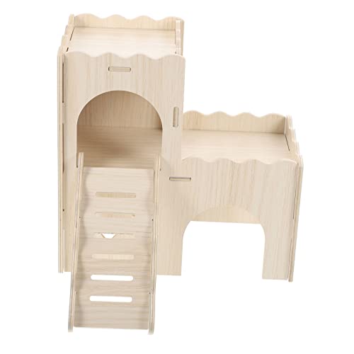 CIYODO Hamsterhütte Hamster Spielzeug hamsterspielzeug Hamster Spielhaus Hamster Schlafhaus Leiterhaus für Hamster Hamsterhaus Spielzeuge Hamster verstecken Spielzeug Mäuseleiterhaus Holz von CIYODO