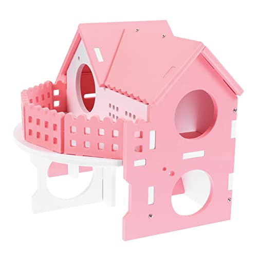 CIYODO Hamsternest Übungsspielzeug für Ratten Hamsterkäfig Mini- Mini-Häuser Hamsterburg hamsterhaus Hamster Spielzeug nagerhaus Hamster-Mini-Villa kleines Haustierversteck PVC Rosa von CIYODO