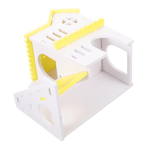 CIYODO Hamstervilla Hamster Spielzeug hamsterspielzeug Hamster Käfig Dekoration Hamster Versteck hamsterkäfig kleines Chinchilla-Versteck entzückendes Hamsterversteck Prämie PVC Yellow von CIYODO