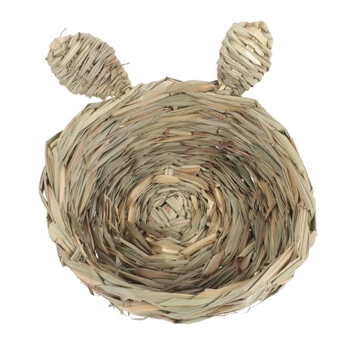 CIYODO Hasenstall Aus Stroh Spielzeug Frettchen-Nest Bequemes Hamsternest Kleines Rattenhamsterbett Handgewebtes Nest Kleine Hamster-schlafmatte Ruhematte Für Haustiere Zartes Hamsternest von CIYODO