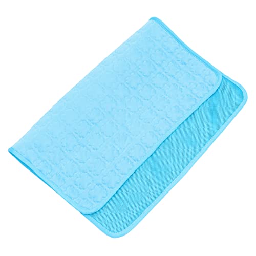 CIYODO Haustier Kühle Unterlage Sommerliche Eisfläche Draussen Haustier-kühlplatte Eispad Für Haustiere Kühlkissen Für Hundebetten Strohmatte Outdoor+Matte Hunde Kissen Matte Blue Stoff von CIYODO