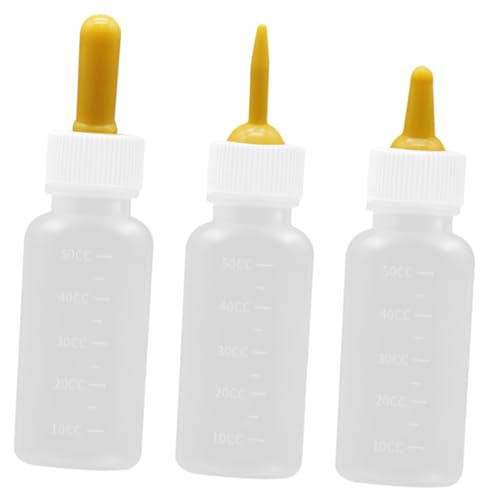 CIYODO Haustier Milchflasche Set Für Welpen Und Kätzchen 50ml Flaschen Mit Verschiedenen Saugnäpfen Und Ideal Für Die Fütterung Von Neugeborenen Haustieren von CIYODO