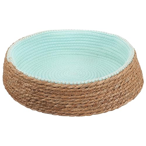 CIYODO Haustierbett aus Rattan pet Bed haustierfeldbett Handgefertigtes Haustierbett Wickermatt katzenbetg Dog Bed Haustier Katze Schlafnest Haustier-Hunde-Nest Katze couchbett Grasweide von CIYODO