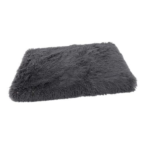 CIYODO Haustierstreu Flauschige Matte Für Hunde Katzenbett Quadratisches Hundebett Katze Schlafkissen Gemütliches Hundebett Schlafunterlage Für Welpen Hundenestunterlage Flanell Dark Grey von CIYODO