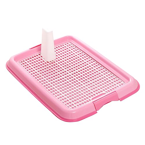 CIYODO Haustiertoilette Hundetoilette Innentöpfchen Für Welpen Trainingsunterlage Für Haustiere Gras-PIPI-Pads Für Hunde Mit Tablett Pinkelkissenhalter Für Welpen Rosa Plastik von CIYODO