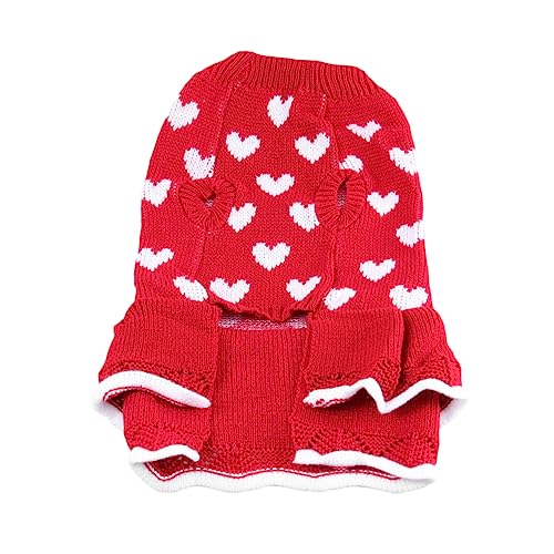 CIYODO Haustierzubehör Weihnachtsoutfits für Hunde Outfits für Mädchen Welpenkleid Hundebekleidung für kleine Hunde Pullover Rock Haustierkleidung Hund Tuch Hündchen Hundekleidung rot von CIYODO