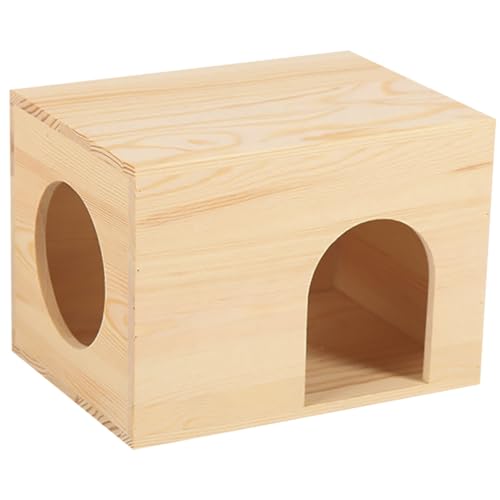 CIYODO Holzhamster Versteck Für Meerschweinchen Und Ratten Gemütliches Ruhehaus Aus Natürlichem Ideal Rückzugsort Und Spielstätte Perfekt Für Kleintiere Und Ergänzung Zu von CIYODO