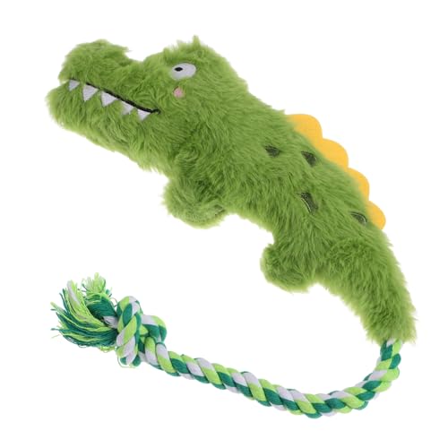 CIYODO Hund Plüschtier für welpen Plüsch Alligator Welpen mit Quietsch Plüsch Tier Tierisches Quietschspielzeug Hundetrainingsspielzeug Light Green von CIYODO