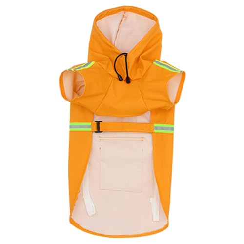 CIYODO Hund Regenmantel Hundezubehör Welpenbedarf Regenponcho Für Hunde Regenjacke Für Hunde Gelber Regenmantel Welpenregenmantel Für Kleine Hunde Regenmantel Für Hunde Orange Nylon von CIYODO