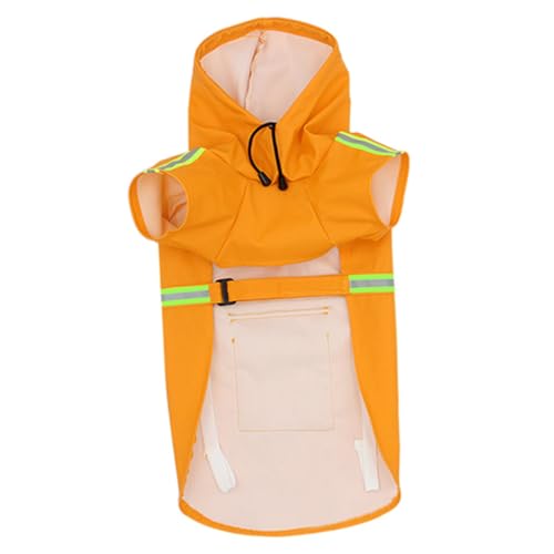 CIYODO Hund Regenmantel Welpenregenmantel Für Kleine Hunde Zubehör Für Hundekostüme Hundeanzug Atmungsaktiver Regenmantel Hunderegenmantel Regenponcho Für Hunde Hundebedarf Orange Nylon von CIYODO