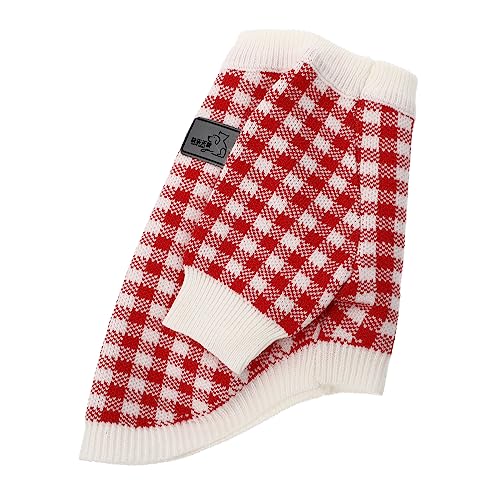 CIYODO Hund Warmer Pullover Hundejacken Für Kleine Hunde Warmer Strickpullover Für Haustiere Hundekleidung Für Das Neue Jahr Hundemäntel Für Kaltes Wetter Chihuahua-Kleidung Baumwolle Rot von CIYODO