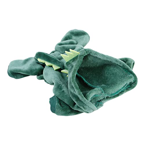 CIYODO Hunde-Dinosaurier-Kleidung Haustierzubehör Pullover mit Kapuze für Welpen Dinosaur Costume hundemantel Cosplay-Kleidung für Hunde entzückender Haustieroverall Korallenvlies Green von CIYODO