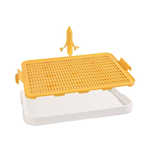 CIYODO Hundetoilette Urinschale für Haustiere Mesh-Trainingstoilette WC-Ablage Hund Urin pet Supplies Dog Poop Bag Holder Welpen Tablett Welpen-Urinschale aus Kunststoff Yellow von CIYODO