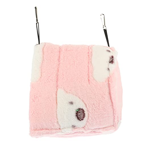 CIYODO Igelnest Warmer Kleintierkäfig Hasenhaus Kleintierkäfig-Hängematte Hamsterhütte Hamsterhaus hamsterbett Hamster Schlafnest Chinchilla-Versteck Nest für Haustier Baumwolle Rosa von CIYODO