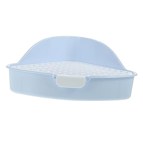 CIYODO Kasten Kaninchentoilette Münze Papierbettwäsche Kleines Tier Hunde-PIPI-pad Bistro Toilettenartikel Für Haustiere Großer Käfig Rennmaus Toilette Sitz Plastik Blue von CIYODO