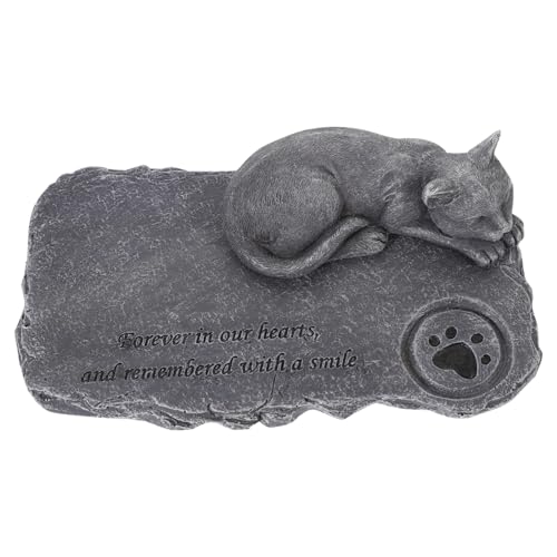 CIYODO Katzengedenkgartensteine Gedenkstatuen Katzengraden Katze Verlust Haustier Gartenstein Beileid Grabstein Marker Gedenkstein Sympathie Haustiergravestone Skulptur von CIYODO