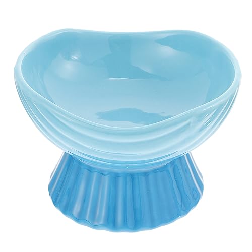 CIYODO Keramiknapf für Haustiere Tierfutter Welpenfutterhalter Rutschfester Hundenapf Haustiernapf pet Bowl Elevated Feeding Bowl Pet katzennäpfe Welpe Bogen Kätzchen-Wassernapf Blue von CIYODO