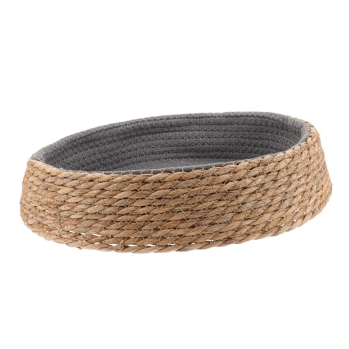 CIYODO Rattan Haustierbett Haustier Katzenhausbett Haustierhunde Nest Katzenschlafbedarf Rattan Hundebett Schlafendes Katzenhaus Gewebtes Katzenbett Korbgeflecht Hundebett von CIYODO