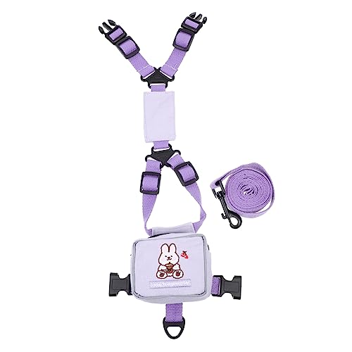 CIYODO Rucksack für Haustiere pet Backpack hundegurt Welpen Rucksack Geschirr Rucksack für Katzengeschirr Outdoor-Welpenleine entzückendes Katzenrucksackgeschirr Polyester Violett von CIYODO