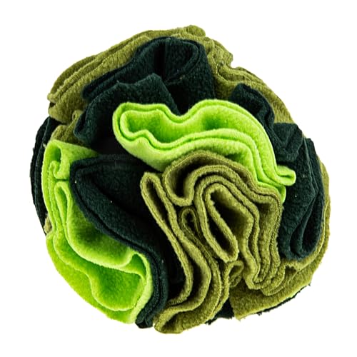 CIYODO Schnüffelball Für Haustiere Beißspielzeug Slow-Feeder-Ball Puzzle-futterspender Für Hunde Futterball Für Hunde Quietschendes Hundespielzeug Hund Schnüffelt Dark Green Polarfleece von CIYODO