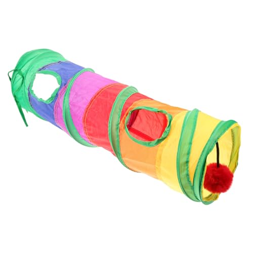 CIYODO Tunnelspielzeug für Katzen Katzenminze- Röhren Tunnel für Katzen Frettchen Hamster Tunnel Hasen Tunnel Katzenspielzeug für drinnen bequemer Katzentunnel Polyester Colorful von CIYODO