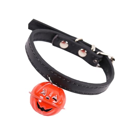 CIYODO Verstellbarer Kragen Glockenkragen stylisches Haustierhalsband klein Haustierhalsband für Katzen und Hunde schwarzes Haustierhalsband The Hallow Halloween Hochwertig Kürbis Anrufer von CIYODO