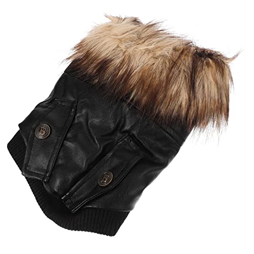 CIYODO Warme Hundejacke Haustier-Outfit Mäntel Für Chihuahuas Chihuahua-Kleidung Welpenmantel Winter Hundemantel Hundebekleidung Für Kleine Hunde Welpenkleidung Winterjacken Black Plüsch von CIYODO