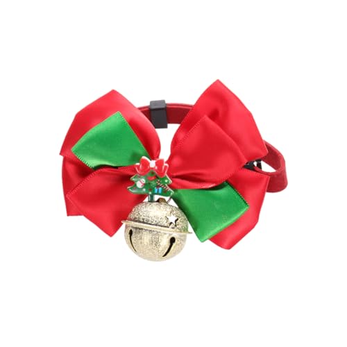 CIYODO Weihnachtsglocke Haustier Fliege Halsband Haustierbedarf Bowknot Glocke Verstellbare Halsketten Weihnachtshundehalsband Dekoration von CIYODO