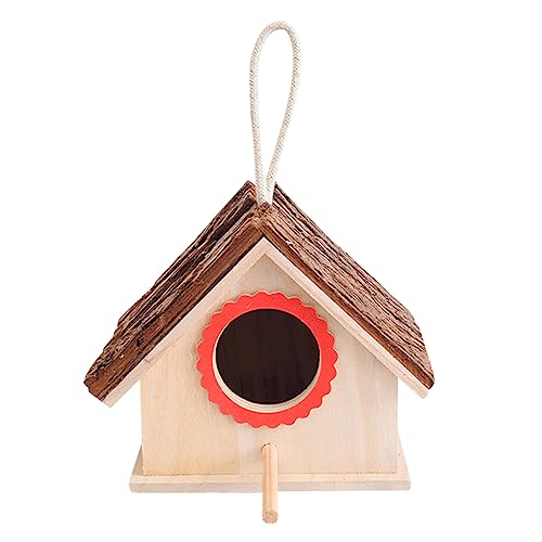 CIYODO zartes Nest vogelhäuser für draußen gartendeko Vogelhaus für Außenbereich hängendes vogelhaus Spielzeug Vogelhaus-Set Mini-Vogel Heimnestschmuck Simulation Vogelnest Hölzern Khaki von CIYODO