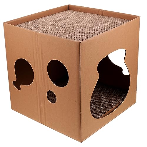 Katzenkratzbrett Katzenhaus großes Katzenhaus Katzenkratzerhaus aus Pappe Kratzspielzeug für Katzen Papphaus große Katze horizontaler Katzenkratzer Katzenkratzkarton Wellpapier CIYODO von CIYODO