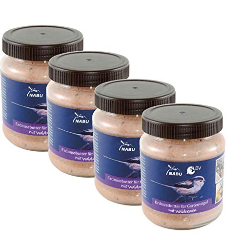 CJ Wildlife Erdnussbutter mit Waldbeeren für Gartenvögel, Sparpaket 4 x 330g von CJ Wildlife